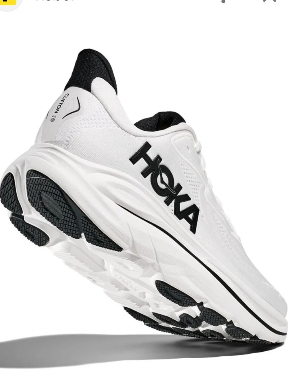 Hoka Clifton 10 Men Running Shoes White/Black US 8D women 9.5 unisex gently used